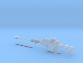 1/10 scale Barret M-82A1 / M-107 0.50" rifle x 1 in Clear Ultra Fine Detail Plastic