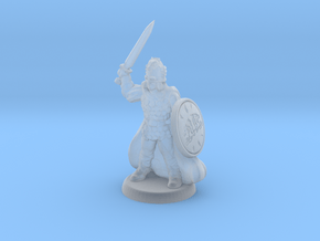 Sword warrior in Clear Ultra Fine Detail Plastic