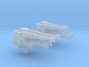 Medium/Large ship Quad cannons -firing positions 2 in Clear Ultra Fine Detail Plastic