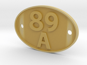 Shed Code Plate - 89A - 96 x 64mm in Tan Fine Detail Plastic