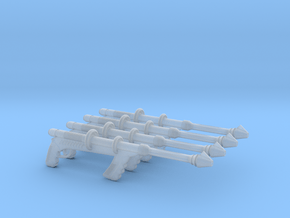 "Space Angel" Taurus' Blaster (1:18 Scale) 4 Pack in Clear Ultra Fine Detail Plastic