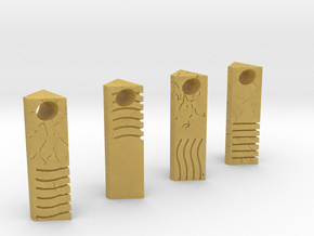 Element Stone Pendants (4 Pack) in Tan Fine Detail Plastic