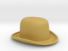 Flat-topped Bowler Hat (1:6 Scale) in Tan Fine Detail Plastic