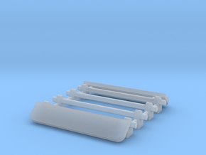 1/64 Two Roof Racks with Wind Deflector 19mm width in Clear Ultra Fine Detail Plastic