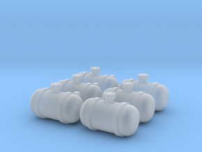 Set of 6 - Gasser Fuel Tanks  in Clear Ultra Fine Detail Plastic