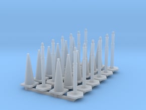 Set of 24 - Traffic Cones and Tube Cone in Clear Ultra Fine Detail Plastic