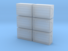 O 6 Fish Crates in Clear Ultra Fine Detail Plastic