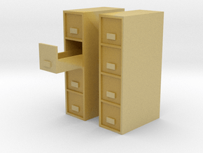 1/64 filing Cabinet 4 drawer in Tan Fine Detail Plastic