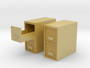 1/64 Filing Cabinet 2 drawer in Tan Fine Detail Plastic