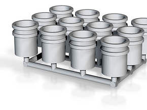 1/64 Loose 5 gallon buckets (12) in Clear Ultra Fine Detail Plastic