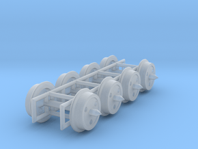 2'9" 3 hole disc wheels for 3mm:1ft scale in Clear Ultra Fine Detail Plastic