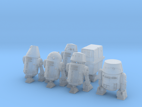 6 Assorted Space Mechanical Robots  in Clear Ultra Fine Detail Plastic
