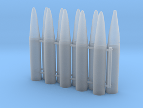 1/16 105mm Ammo " Ready to use" (x10) in Clear Ultra Fine Detail Plastic