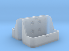 Two 1/16 scale Jerry Can Holders in Clear Ultra Fine Detail Plastic