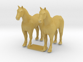 HO Scale Draft Horses in Tan Fine Detail Plastic