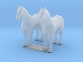 HO Scale Draft Horses in Clear Ultra Fine Detail Plastic