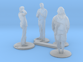 HO Scale People Standing in Clear Ultra Fine Detail Plastic