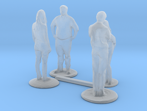 HO Scale People Standing 2 in Clear Ultra Fine Detail Plastic