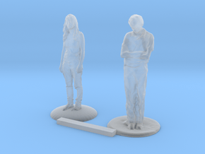 S Scale People Standing in Clear Ultra Fine Detail Plastic