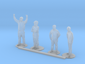 HO Scale Standing People 3  in Clear Ultra Fine Detail Plastic