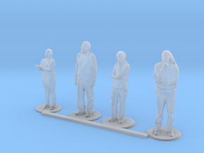 HO Scale Standing People 4 in Clear Ultra Fine Detail Plastic