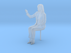 G Scale woman sitting in Clear Ultra Fine Detail Plastic