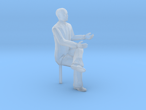 G scale bald man sitting in Clear Ultra Fine Detail Plastic
