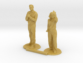 G scale people standing 3 in Tan Fine Detail Plastic