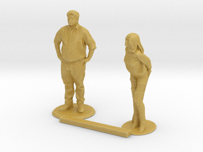 G scale people standing 4 in Tan Fine Detail Plastic