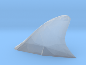 O Scale Shark fin in Clear Ultra Fine Detail Plastic