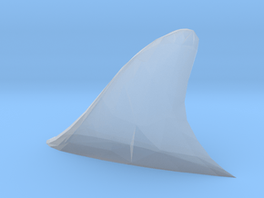S Scale Shark fin in Clear Ultra Fine Detail Plastic