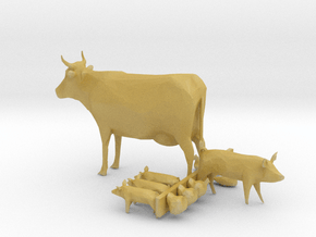 O Scale farm animals in Tan Fine Detail Plastic