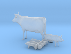 S Scale farm animals in Clear Ultra Fine Detail Plastic