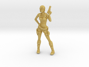 S Scale Lara with a gun in Tan Fine Detail Plastic