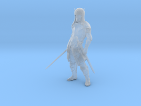 S Scale 2 sworded knight in Clear Ultra Fine Detail Plastic