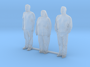 HO Scale people standing 8 in Clear Ultra Fine Detail Plastic