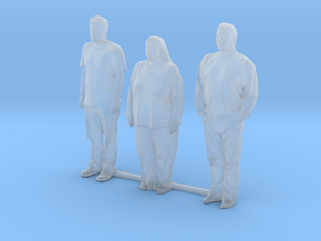 S Scale people standing 8 in Clear Ultra Fine Detail Plastic