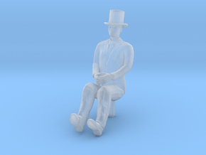 HO Scale Sitting Man in Clear Ultra Fine Detail Plastic