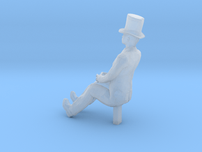 O Scale Sitting Man in Clear Ultra Fine Detail Plastic