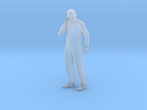 O Scale Man Talking on the phone in Clear Ultra Fine Detail Plastic