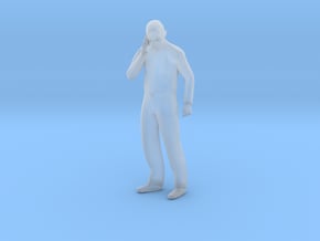 HO Scale Man Talking on the phone in Clear Ultra Fine Detail Plastic
