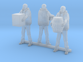 O Scale Dock Workers in Clear Ultra Fine Detail Plastic