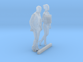 HO Scale Walking Man & Woman in Clear Ultra Fine Detail Plastic