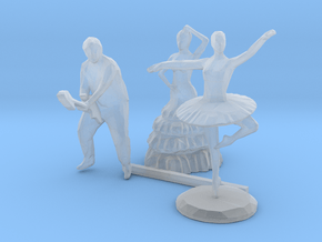 HO Scale Guitar Player & Dancers in Clear Ultra Fine Detail Plastic