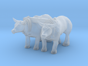 O Scale Oxen in Clear Ultra Fine Detail Plastic