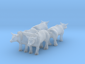 HO Scale Oxen Set in Clear Ultra Fine Detail Plastic