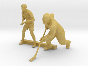 S Scale Tennis and Hockey Players in Tan Fine Detail Plastic