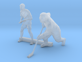 S Scale Tennis and Hockey Players in Clear Ultra Fine Detail Plastic