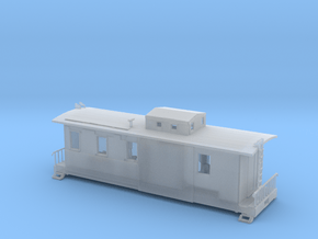 HO Scale Caboose with Interior in Clear Ultra Fine Detail Plastic