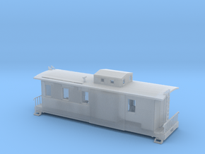 S Scale Caboose with Interior in Clear Ultra Fine Detail Plastic